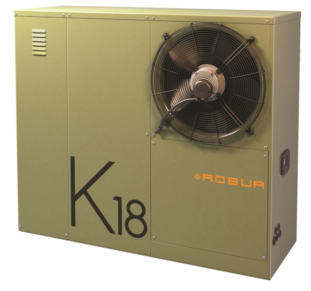 Unità K18 Hybrigas, pompa di calore a gas ed energia rinnovabile.